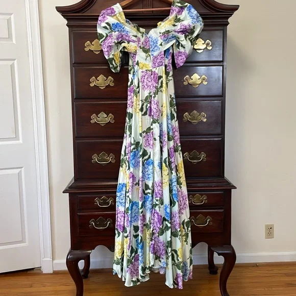 New Mar a Mar Ensencia Floral Hydrangea Satin Dress size Medium - Picture 9 of 15